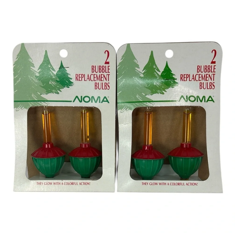 Vintage NOMA Lot of 2 Christmas Bubbler Replacement Bulbs Yellow